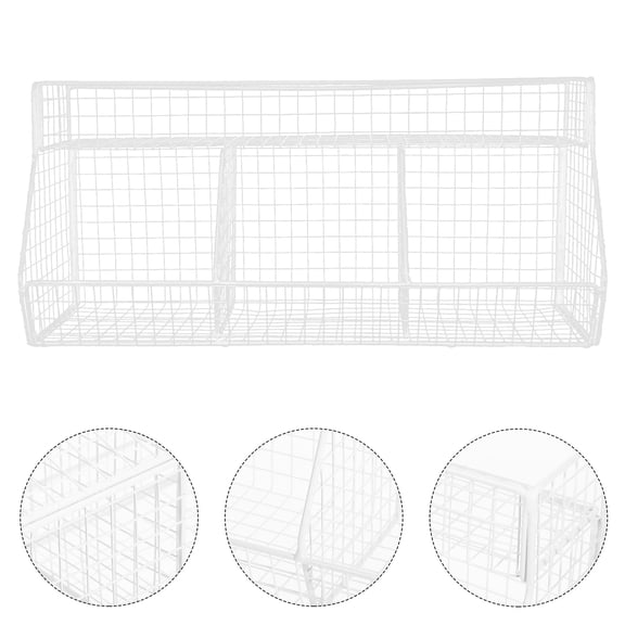 OUNONA Kitchen Wire Basket Organizer Stainless Steel White Stylish and Functional