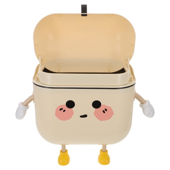 OUNONA Space Saving Hanging Kitchen Garbage Bin with Lid for Bathroom Bedroom and Dorm Use