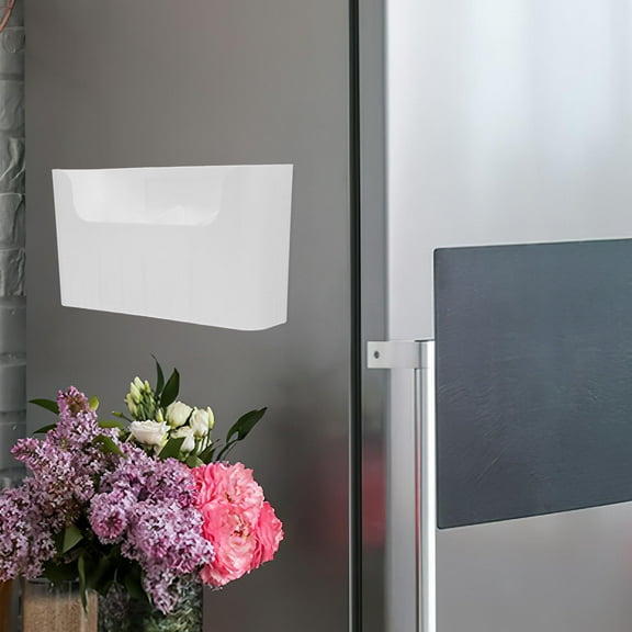 OUNONA Wall Mounted Organizer Bins Adhesive Cabinet Door Organizer Adhesive Cabinet Containers Makeup Organizer For Fridge Wall Kitchen Bathroom