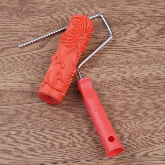 OUNONA Wall Pattern Tool Grain Printing Roller Paint Wallpaper Red