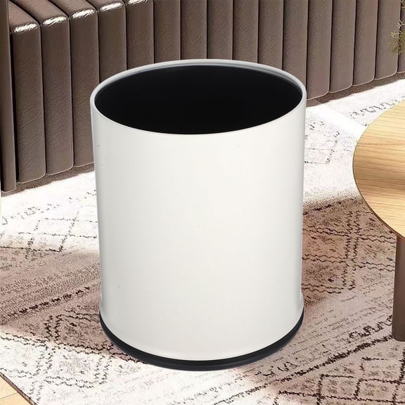 NUOLUX Trash Can Bathroom White PP Round Elegant 1Set 10.2*9.1*9.1In