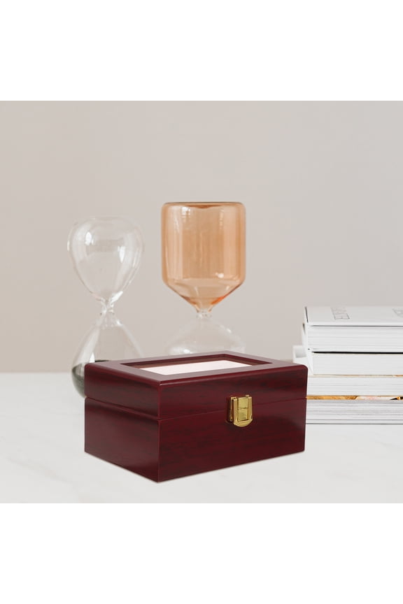 Watch Case for Men Wooden Beige for Travel 1Pack 6.5x4.3x3.1in