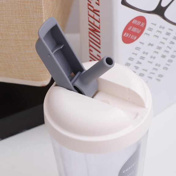 OUNONA Water Bottle with Straw Leak Proof Drinking Bottle for Sports Exercise Travel Camping Picnic(Grey)