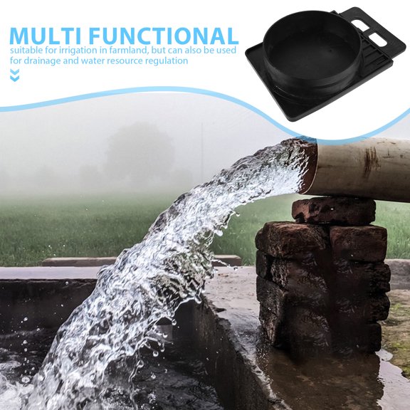 OUNONA Water Channel Drain Outlet 8 Inch Plastic Black Gate for Fields