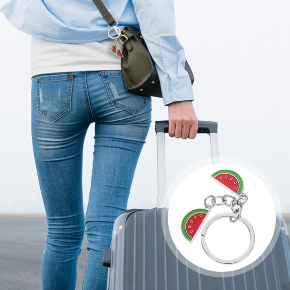 OUNONA Watermelon Keyring Cartoon Watermelon Slice Keyring Decoration Keychain Pendant