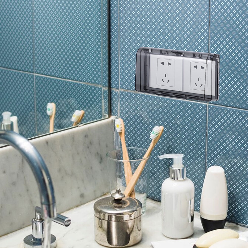 OUNONA Waterproof Box for Switch Socket Bathroom Wall Panel Protector Cover Convenient Splash-Proof Outlet Box Electrical Plug Protector