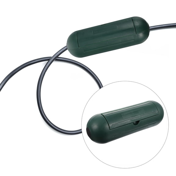 OUNONA Waterproof Cord Connectors Safety Junction Box Green Cord Protection 1Pack