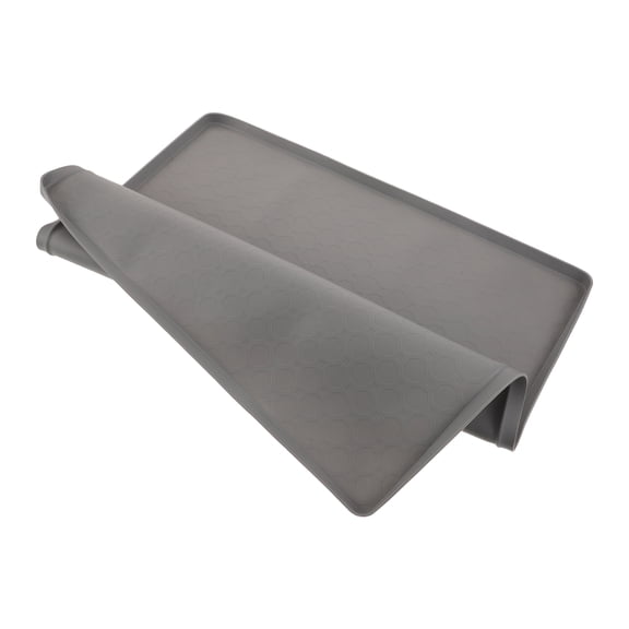 OUNONA Waterproof Grey Silicone Trash Can Mat Non Slip Kitchen Floor Crumb Catcher
