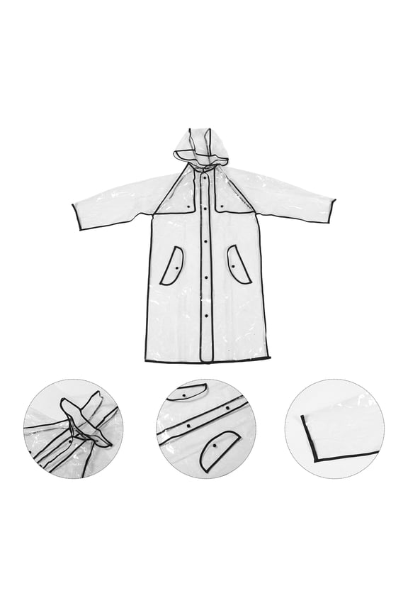 PVC Clear Raincoat for Old People with Stable Edging and Portability