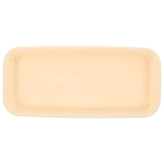 OUNONA Beige Rectangular Plant Drip Tray with Wave Edge for Neat Indoor Plant Arrangement