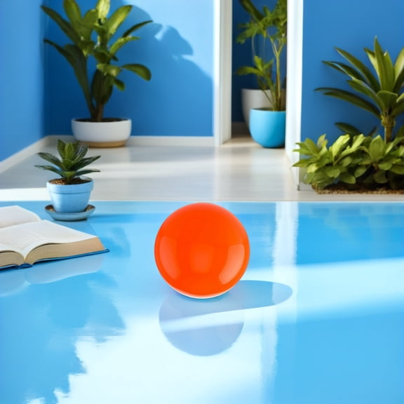 OUNONA Outdoor Orange Stainless Steel Gazing Globe with Vivid Mirror Finish for Garden