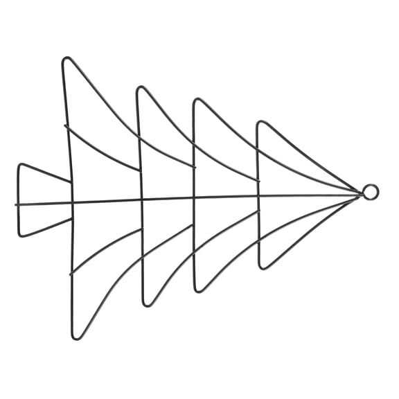 OUNONA Weatherproof Black Metal Wire Wreath Form Christmas Tree Frame for Party Decoration