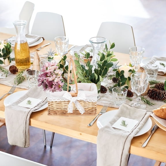 OUNONA  Weave Handwoven Wicker Storage Basket Baby Shopping