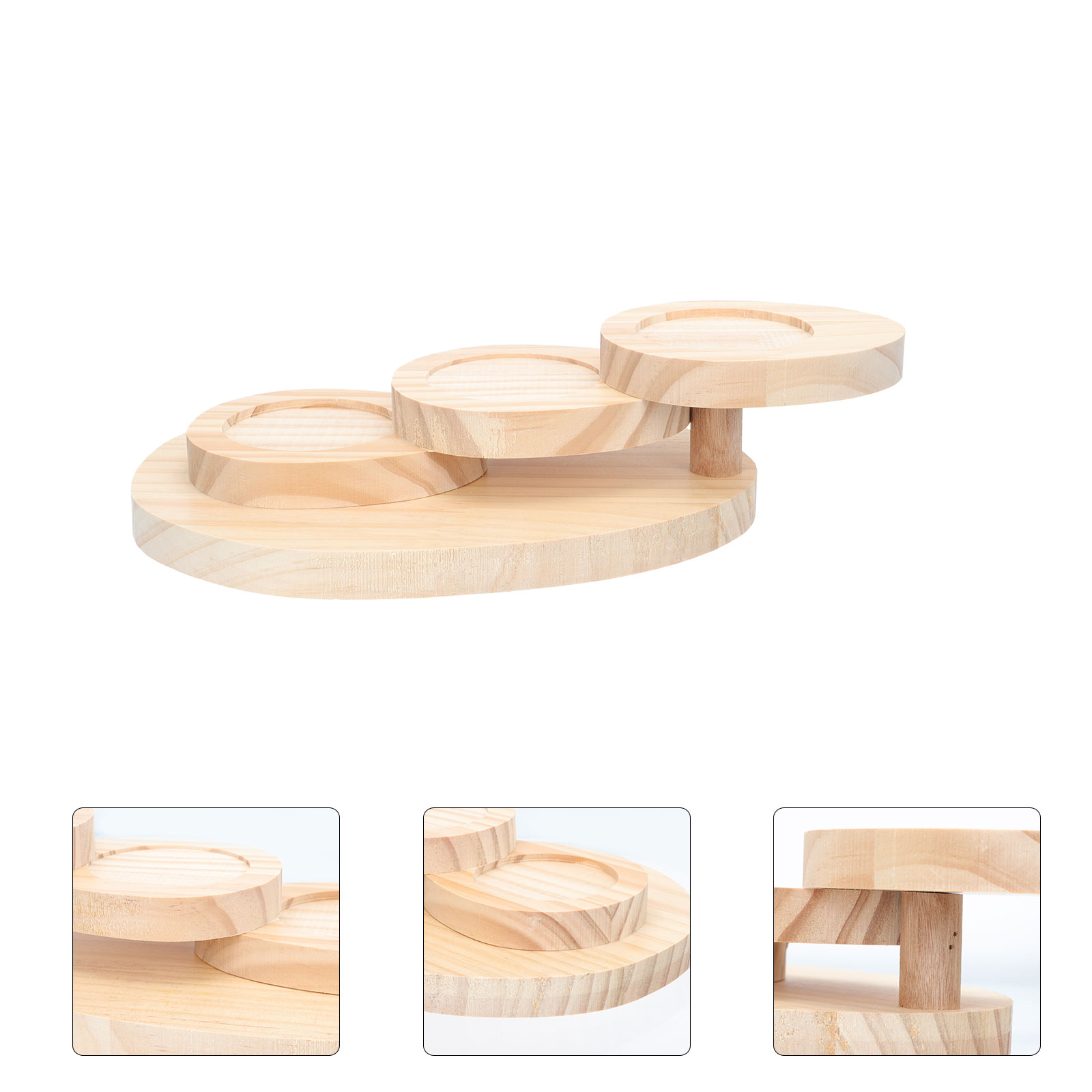 Cake Stack Rack OUNONA Wedding Cake Display Stand Party Cake Storage Rack Wooden ...