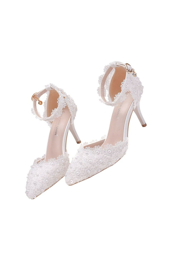 Wedding Shoes Dress Footwear Sneakers Black Heels Bride Slippers Women's White