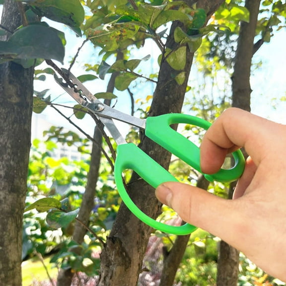 OUNONA Weeding Shears Garden Clippers Trimming Handle Scissors Green