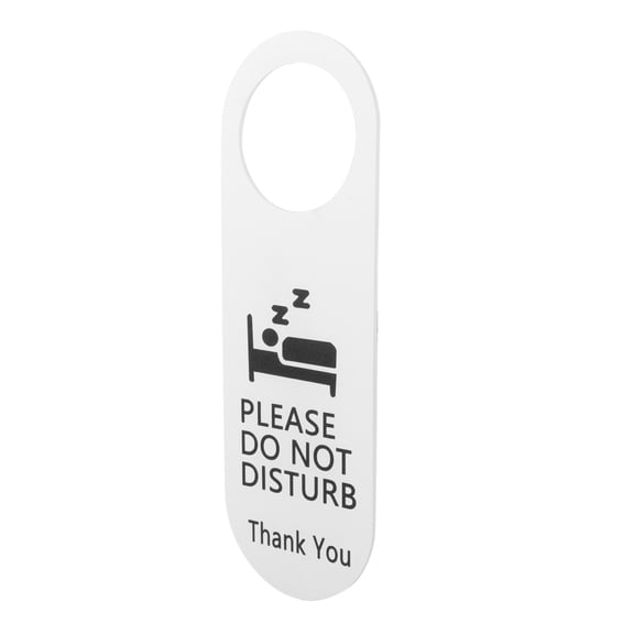 OUNONA White Acrylic Do Not Disturb Door Hanger Sign Double Sided for Hotel Room Doors