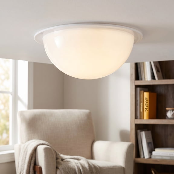 OUNONA round ceiling light shade White Acrylic, 100mm Diameter, 120mm Overall Dome Diffuser
