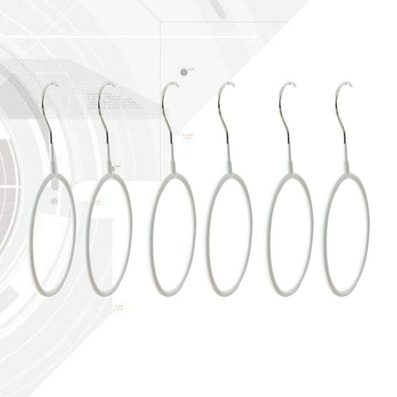 OUNONA White Belt Loop Hangers with Closet Ring Organizer for Bedroom Made of PVC and Stainless