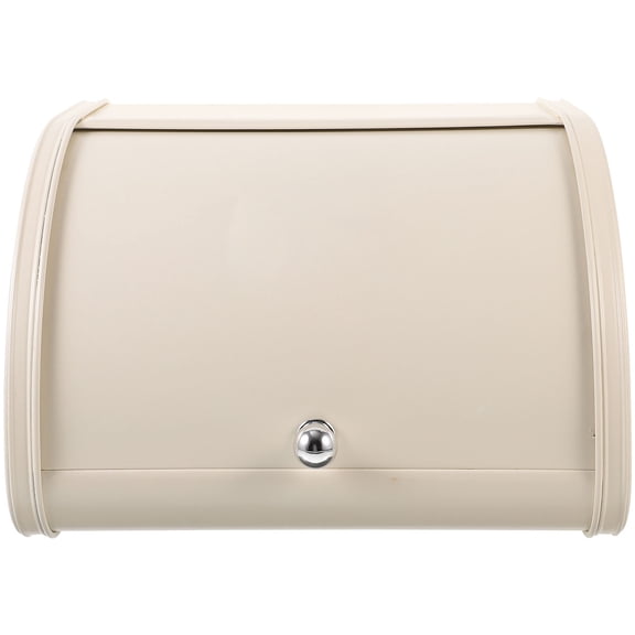 OUNONA Kitchen Bread Storage Container in White Carbon Steel for Home and Bakery Use