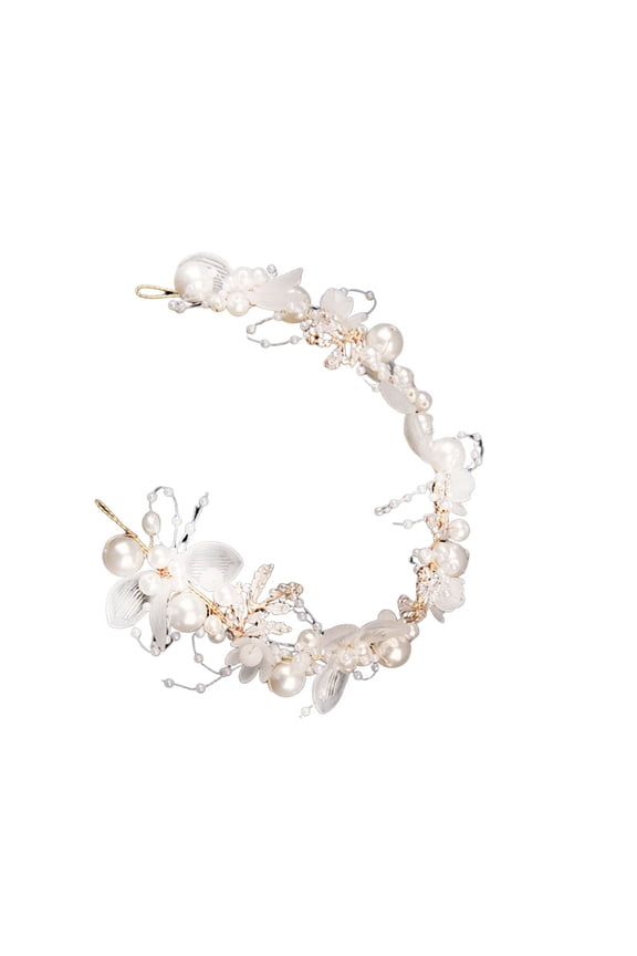 Gorgeous Bridal Hair Ornament White Crown for Women 1Set