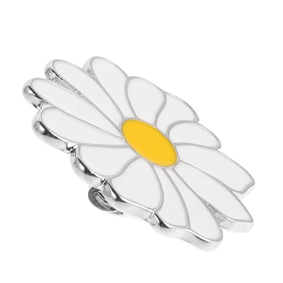 OUNONA White Daisy Brooch Cartoon Enamel Lapel Pin for Decor Use Alloy Jewelry Perfect for Shirts Dresses Bags