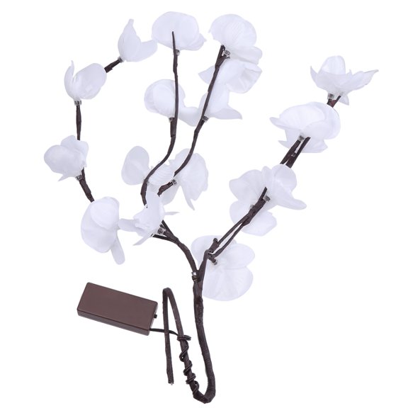 OUNONA White Decorative Flower Lights with Flexible Branches for Christmas and Party Use