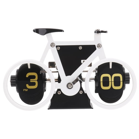 OUNONA White Antique Clock with Ingenious Design for Desktop Time Keeping Plastic 1Pc