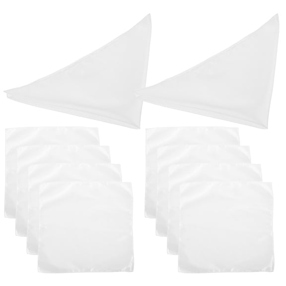 OUNONA White Polyester Kitchen Napkins Reusable Soft and Absorbent Set of 10Sheets