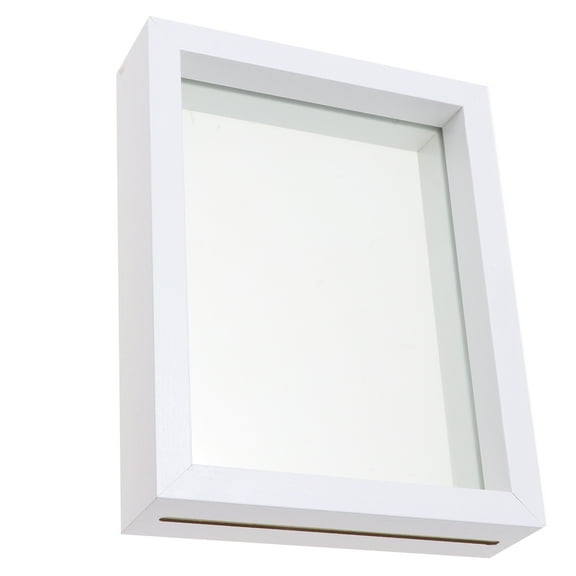OUNONA White Fashion Photo Frame for Decoration with Double Sided Glass Great for Gifts 7 Inches