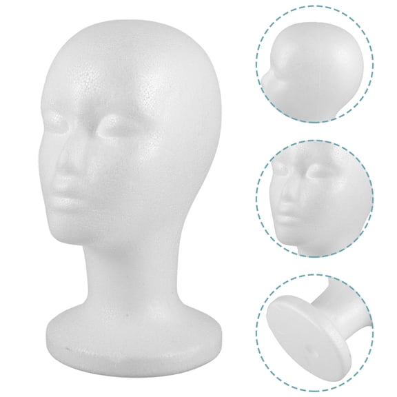 OUNONA White Foam Mannequin Head Display Stand for Wigs and Hats Ideal for Shops and DIY Projects 25 cm