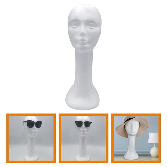 OUNONA White Hat Display Stand with Mannequin Head Shape for Storage and Home Decoration