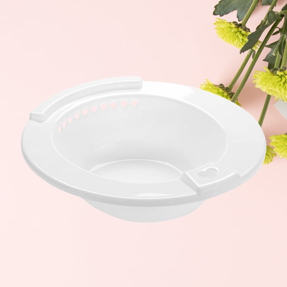 OUNONA White Hip Bath Tub Sitz Bath Made from Sturdy Odorless Plastic for Toilet Use