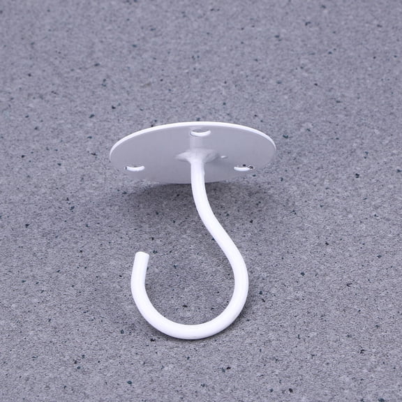 OUNONA White Iron Overhead Hook Elephant Trunk Design Sturdy Wall Mount Hook for Cabinet, Floor, Porch, Wardrobe