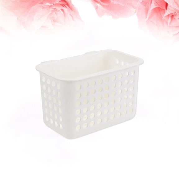 OUNONA White Kitchen Storage Basket PP Material Simple Design and Breathable for Kitchen Use 12.5x9.5x5.5 Inches