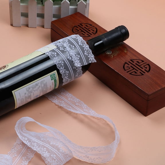 OUNONA White Bridal Lace Trim Ribbon Made of Soft Nylon for Costume and Dress Decoration