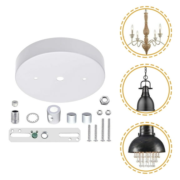 OUNONA White Metal Ceiling Cover Plate for Home with Durable Construction and Easy Installation 1 Set