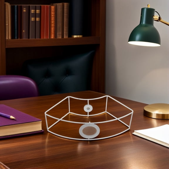 OUNONA White Metal Lamp Frame with E27 Bracket for Versatile Bulb Compatibility and Vintage Style