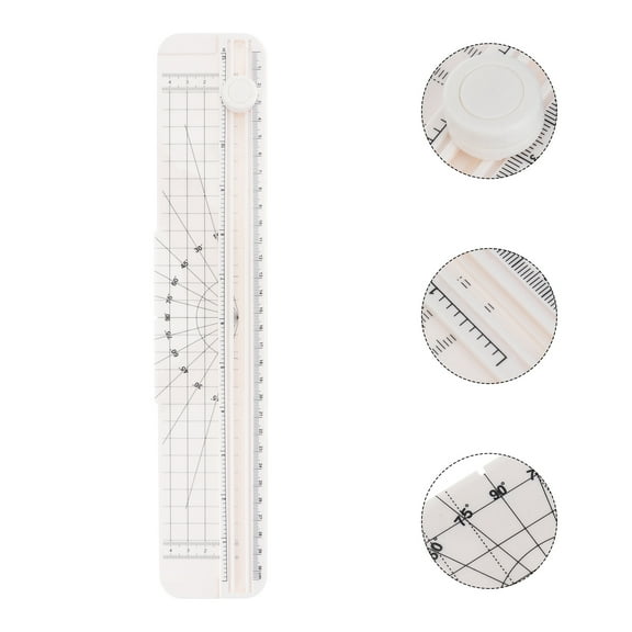 OUNONA Compact Paper Trimmer A4 with Alignment Grid and Replaceable Blade in White