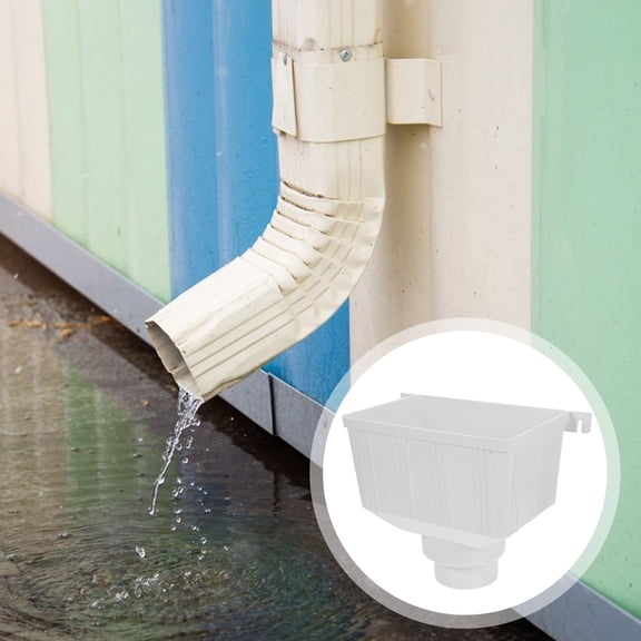 NUOLUX Rain Gutter Diverter White PVC Downspout Filter Durable Water Collection Solution