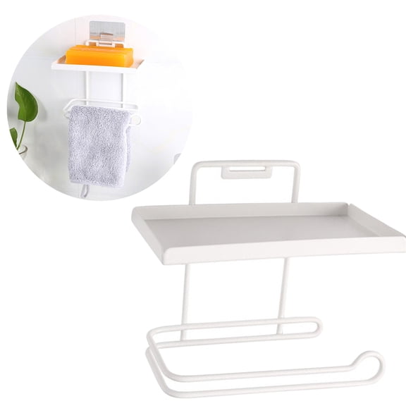 OUNONA White Steel Bracket for Storage Easy to Install with Wide Shelf for Phone and More 4.5 Inches Wide