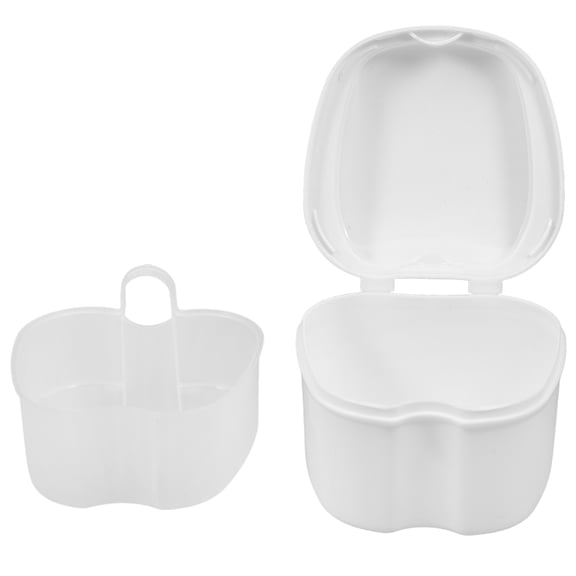 OUNONA False Teeth Storage Box, White, Compact and Convenient, Perfect for Trips