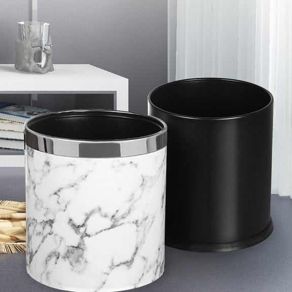 OUNONA White Trash Can with High Temperature Coating Liner Airtight Buckle and Detachable Design for Excellent Storage 10.5 Inches