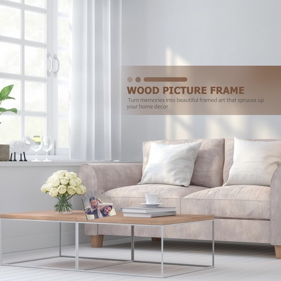 OUNONA White Wood Photo Frame with Dad Cutout Letters for Sentimental Wall Mount and Table Display