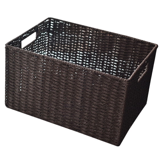 Tineasur Large Coffee Wicker Storage Basket, and Easy to Use, Ideal for Home Organization, 1 Piece