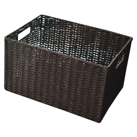 Tineasur Large Wicker Storage Basket in Coffee Color, and Easy to Use, Perfect for Home Organization, 1 Piece