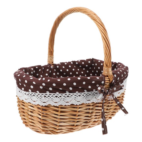 OUNONA Multi Color Wicker Harvest Basket Suitable for Fruit Picking and Kitchen Organization