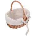 thumbnail image 1 of OUNONA Khaki Handmade Woven Basket Portable Wicker Linen Flower Basket for Store Decor, 1 of 8