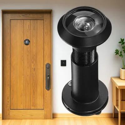OUNONA Wide Angle Door Viewer 220-Degree Clear View Zinc Alloy Peephole in Black Finish