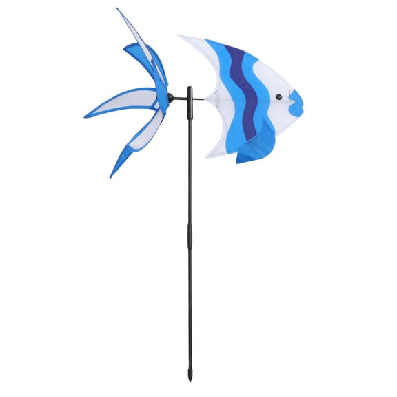 CATIEBYE Fish Windmill Decoration PVC Outdoor and Indoor Garden Yard Patio Ornament 1 Piece